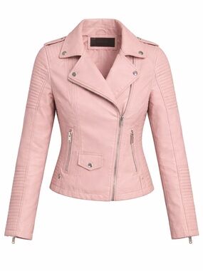 Women's Light Pink Leather Jacket
